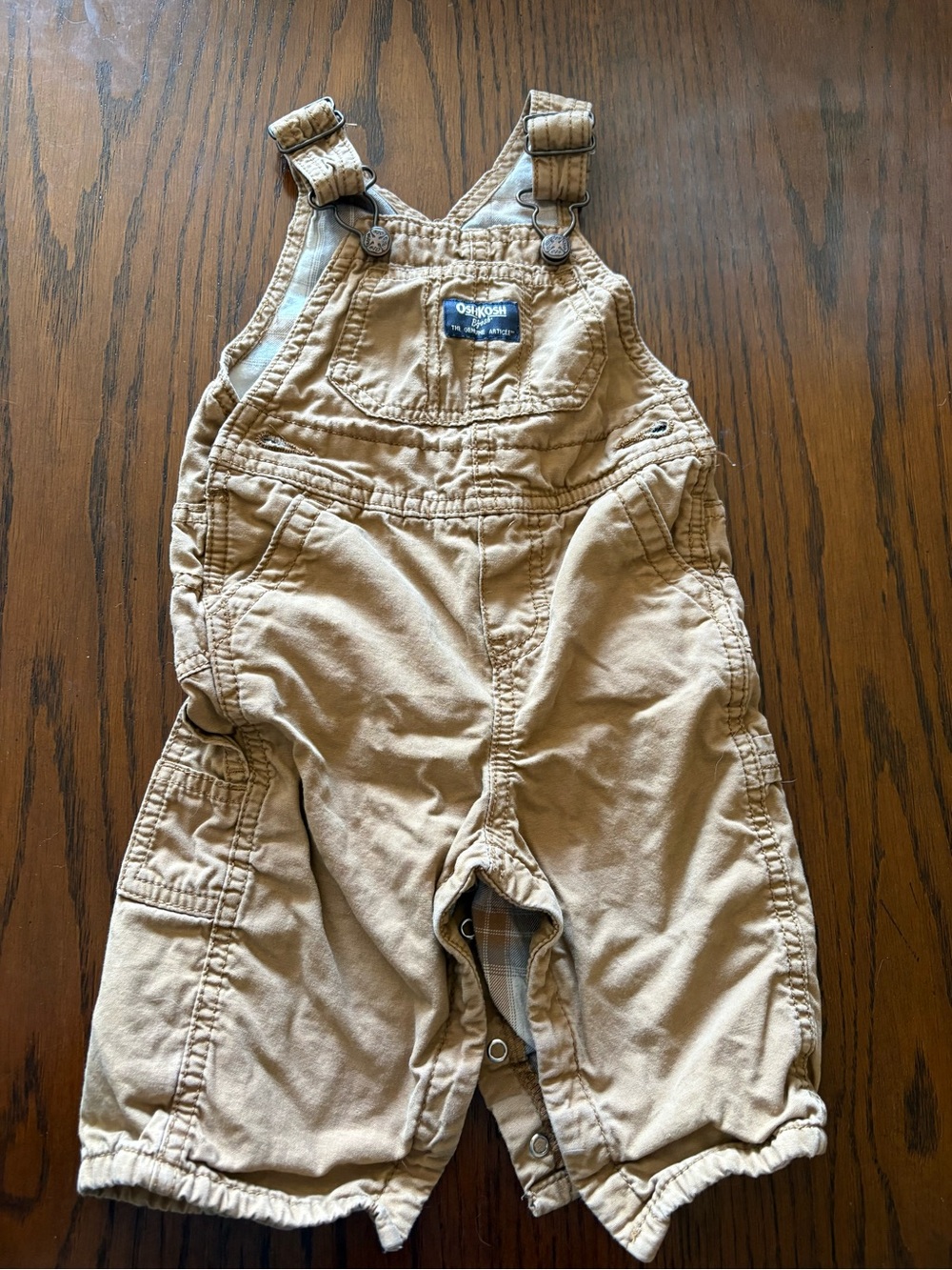 OshKosh B'gosh Tan Cotton Overalls with Pockets